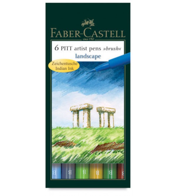 Artist Pens FABER CASTELL 6 PITT -Landscape/Peyzaj...
